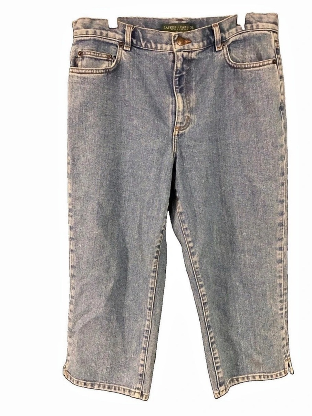 VTG Lauren Jeans Co Ralph Lauren Blue Denim Capri Jeans Women's 12